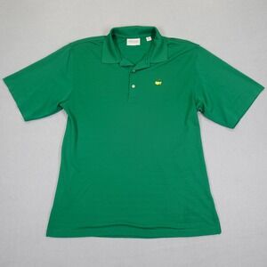 Masters Polo Shirt Men L Green Performance Golf Short Sleeve Augusta National